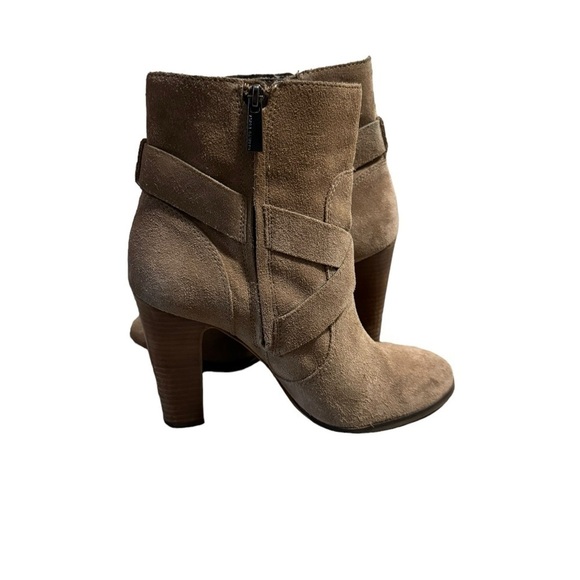 Vince Camuto Womens Beige Suede Connolly Mid-Shaft Boot Belted Chunky Heel  8.5 - Picture 4 of 14